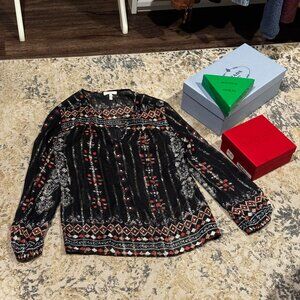 Sparkly and transparent black and gold blouse by Joie, XXS